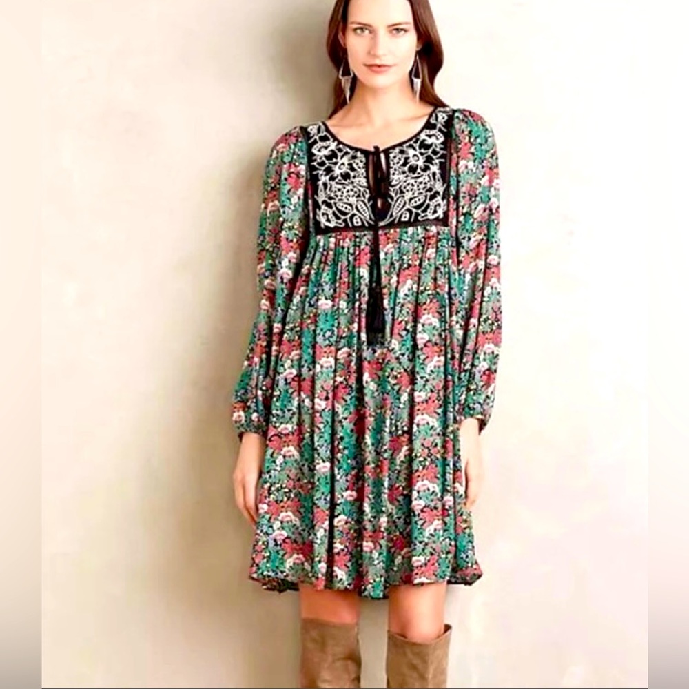 Anthropologie Floreat Ottava Peasant Dress